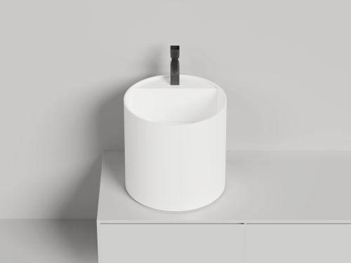 Раковина из искусственного камня S-Stone Salini ARMONIA 130423TMF 50х50 накладная цвет белый - фото 2